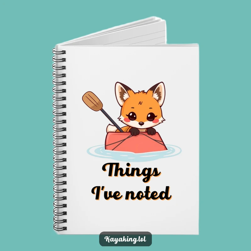 Funny Curious Fox Kayak Notebook Journal for Secret Ideas