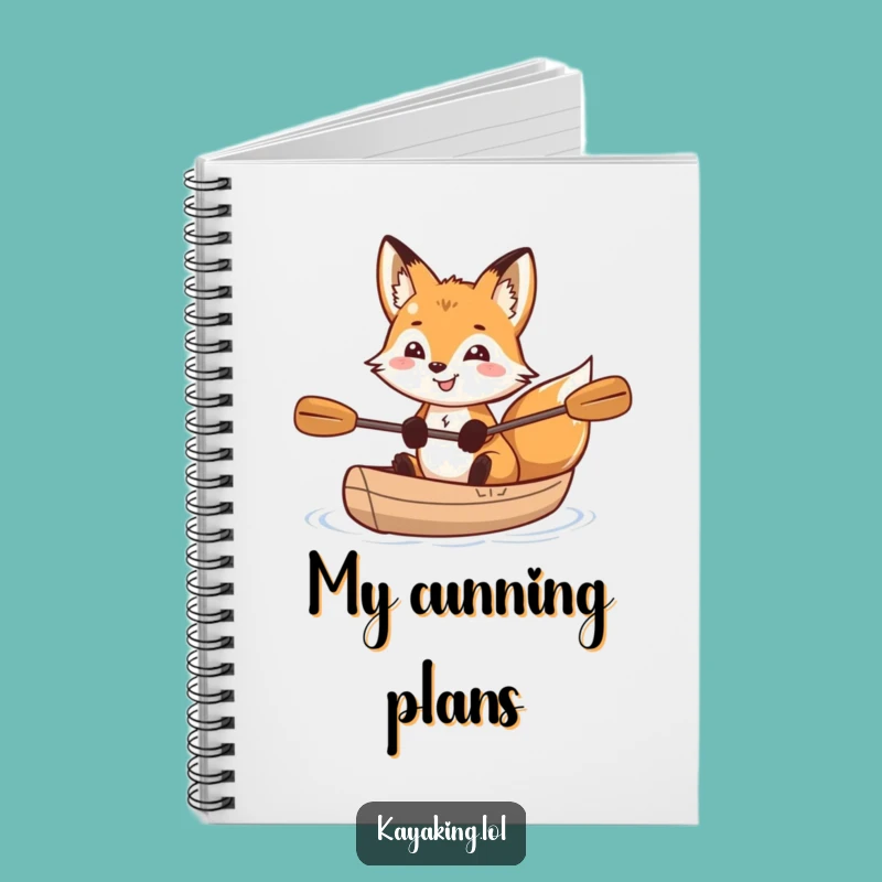 Funny Fox Kayak Notebook: Sparkling Adventurer Journal Gift