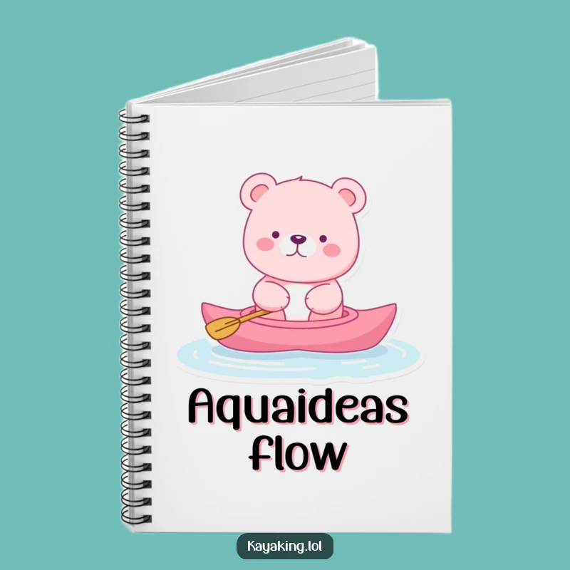 Funny Pink Bear Kayak Notebook: Humorous Gift for Relaxed Thoughts