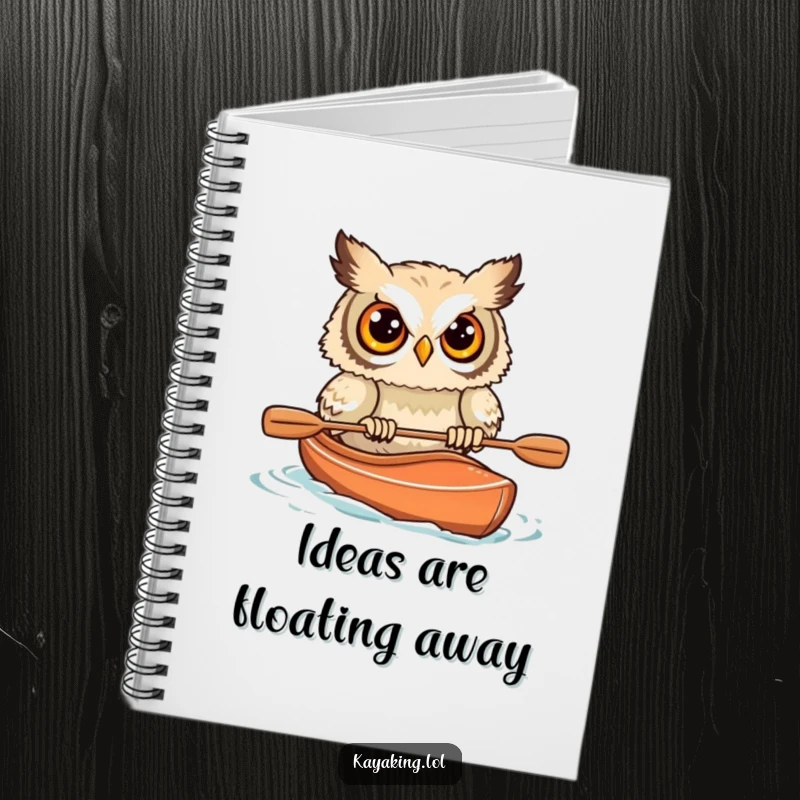 Funny Startled Owl Kayak Notebook: A surprised owl in a kayak, perfect for funny notes and ideas.