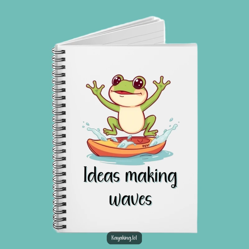 Funny Frog Kayak Splash Notebook: Humorous Journal, Perfect Gift for Writers