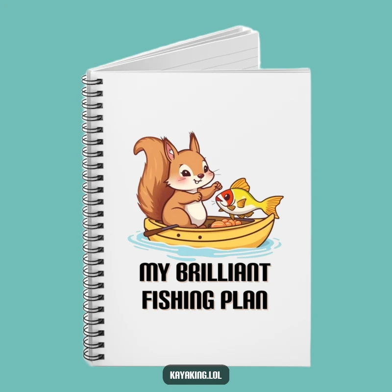 Funny Squirrel Kayak Fishing Notebook: Humorous Journal, Perfect Gift for Writers