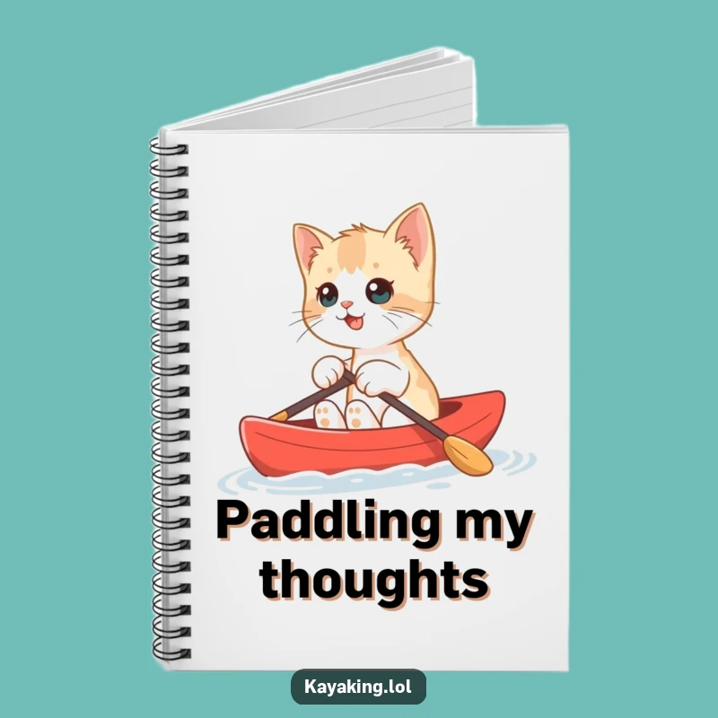 Funny Kitten Kayak Notebook: Journal Cat Bobbing, Creative Funny Gift