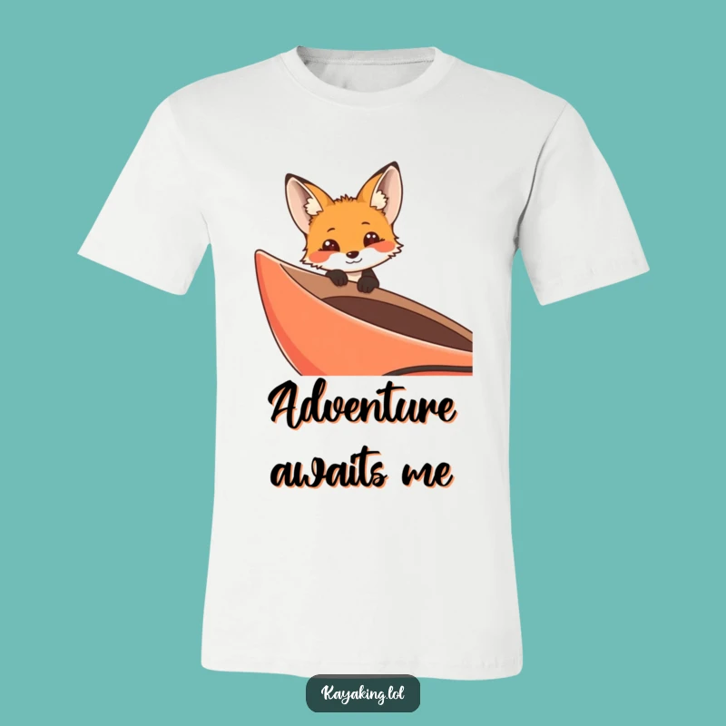 Funny Curious Fox Kayak T-Shirt - Outdoor Adventure Fox Tee
