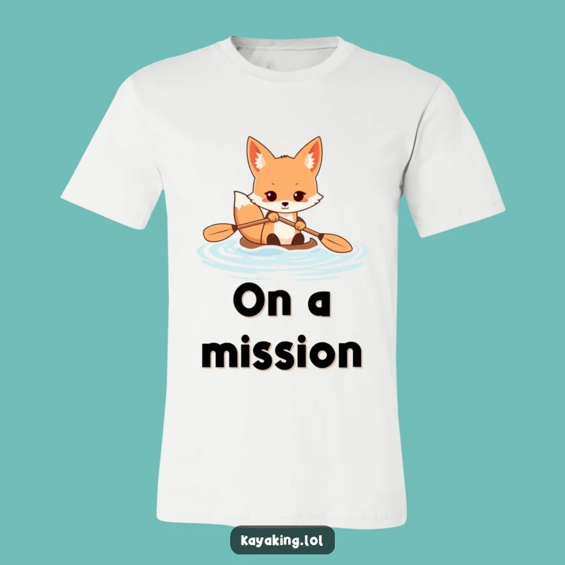Funny Determined Fox T-Shirt: Paddling Through Life - Ideal Funny Gift
