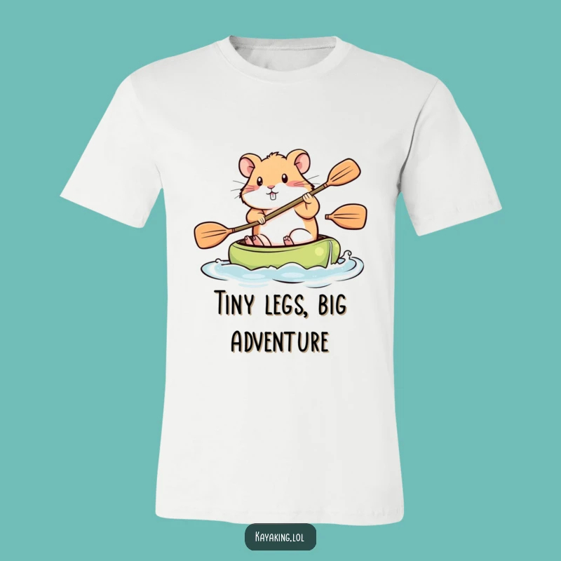 Funny Determined Hamster Kayak T-Shirt: Motivational Pet Tee, Perfect Gift for Go-Getters