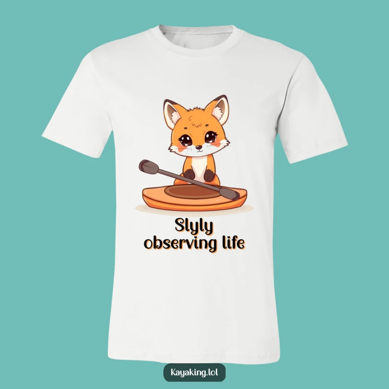 Funny Fox Kayaking T-Shirt - Explore with Curiosity!