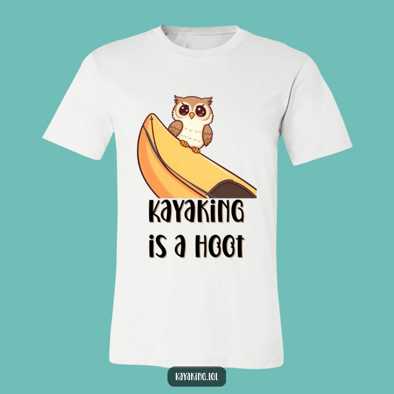 Funny Giggling Owl Kayak T-Shirt - Hilarious Cartoon Bird Apparel Gift