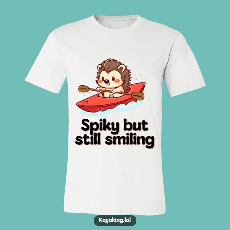 Funny Hedgehog Kayaking T-Shirt - Adventure on the Water!