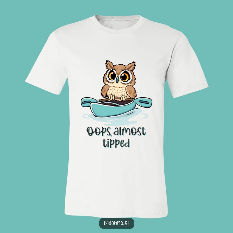 Funny Startled Owl T-Shirt: Hilarious Kayaking Fails for Nature Lovers Gift