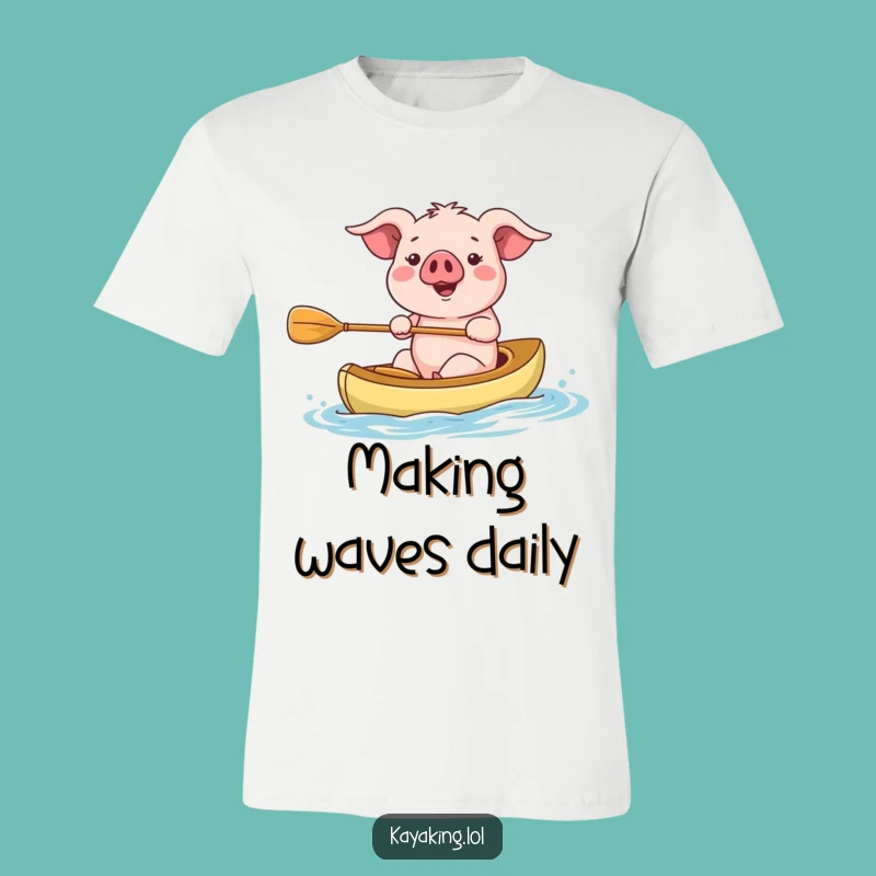 Funny Kayaking Pig T-Shirt - Whimsical & Hilarious Outdoor Tee
