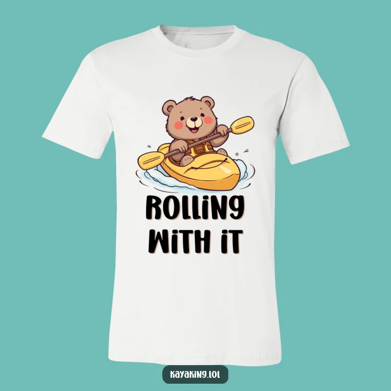 Funny Bear Kayaking T-Shirt Brave Roll Tee Great Gift