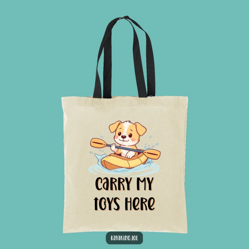 Funny Puppy Kayak Tote Bag: Splashy Dog's Water Fun, Carry Your Gear & Laugh