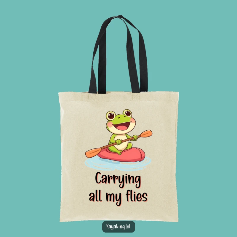 Funny Frog Kayak Tote Bag: Joyful Paddler Bag, Awesome Funny Gift!