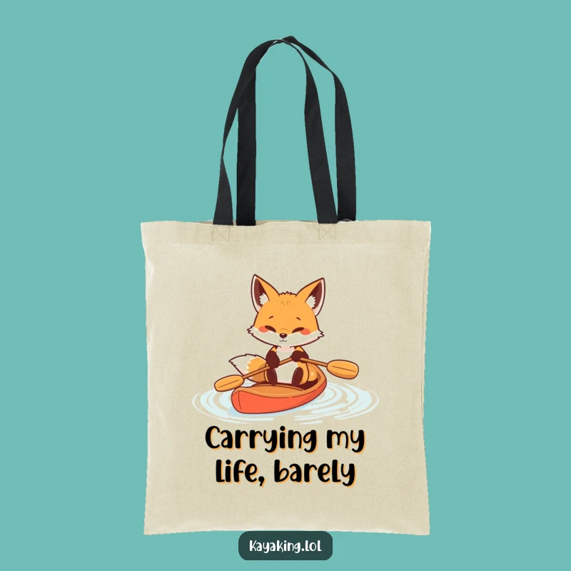 Funny Determined Fox Paddle Tote Bag: Carry Your Goals with Energy
