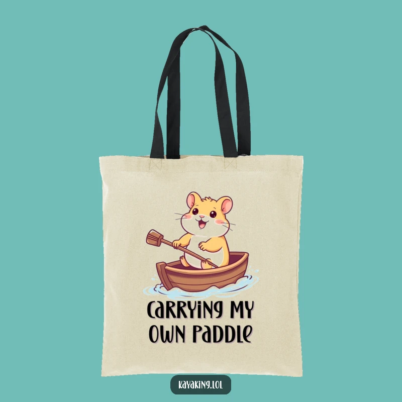 Funny Hamster Boat Race Tote Bag: Cheerful Rodent's Paddle Carry-All, Perfect Gift!