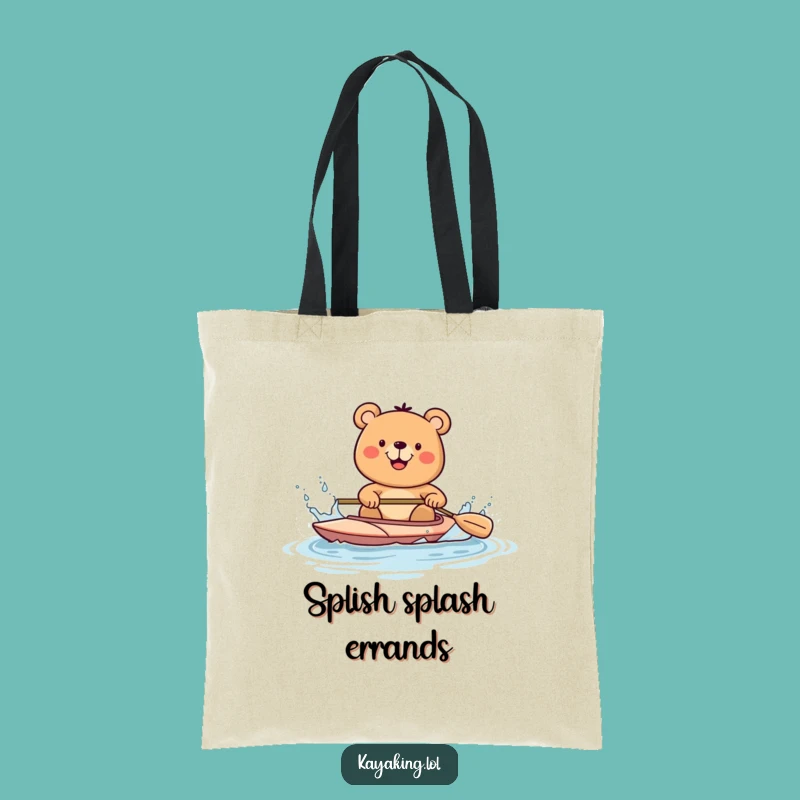 Funny Bear Kayak Tote Bag: Playful Paddler Eco-Friendly Gift