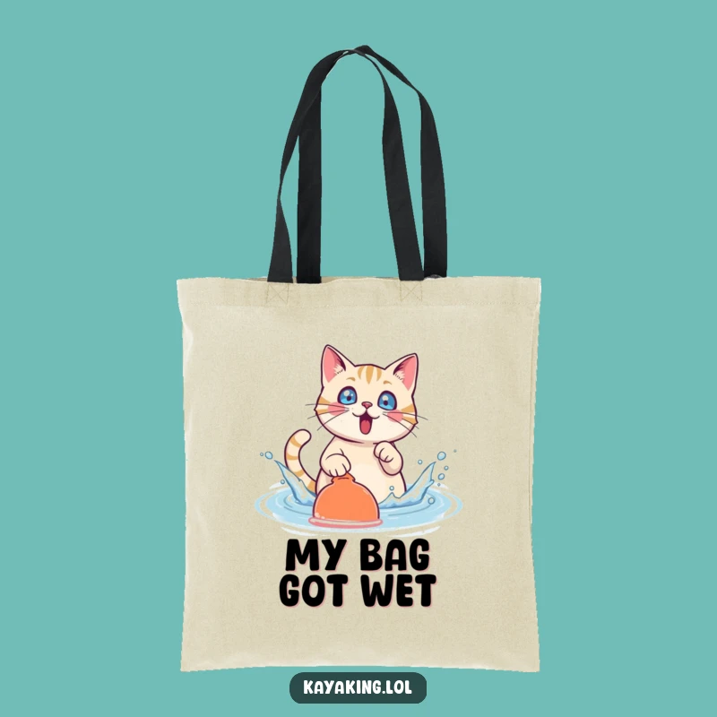 Funny Cat Splash Tote Bag: Carry Your Fun with this Surprised Design, an Ideal Funny Gift!