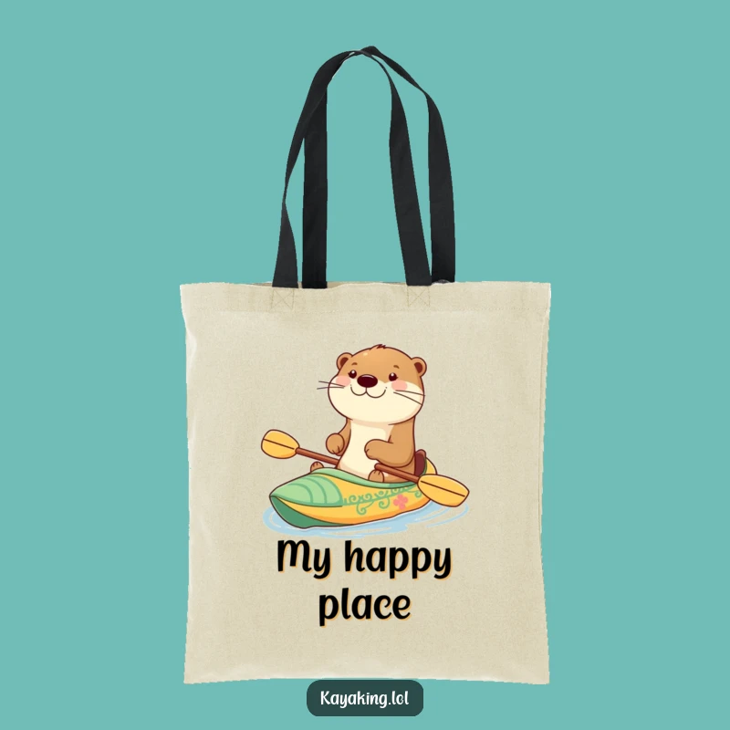 Funny Happy Otter Kayak Tote Bag - Carry Your Joyful Adventure