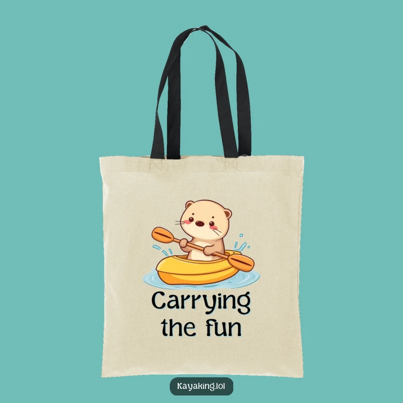 Funny Otter Kayak Tote Bag Splashy Style Shopping Gift