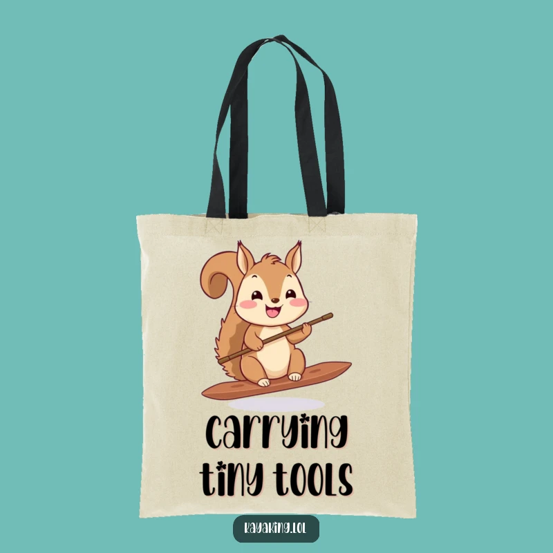 Funny Squirrel Paddling Tote Bag: Carry Your Essentials with Tiny Adventure Style