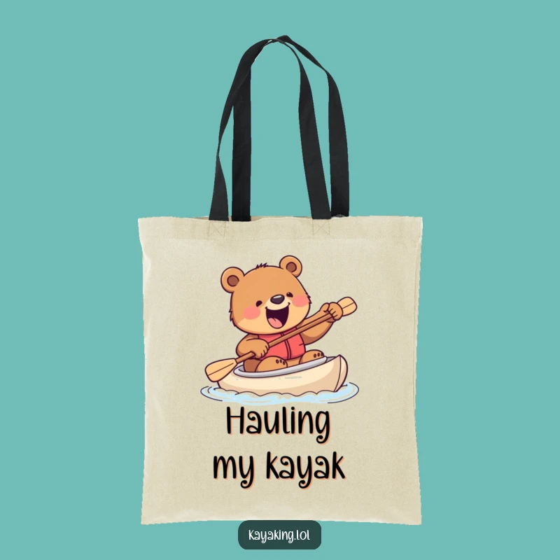 Funny Excited Bear Kayak Tote Bag - Carry Your Wilderness Spirit