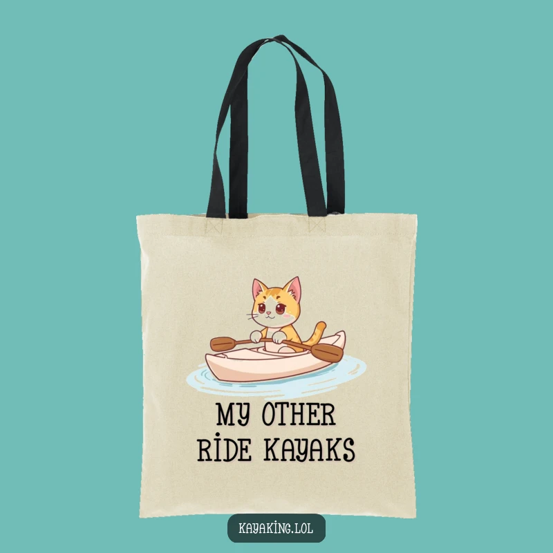 Funny Curious Cat Kayak Tote Bag: Carry Your Essentials with Feline Charm & Humor